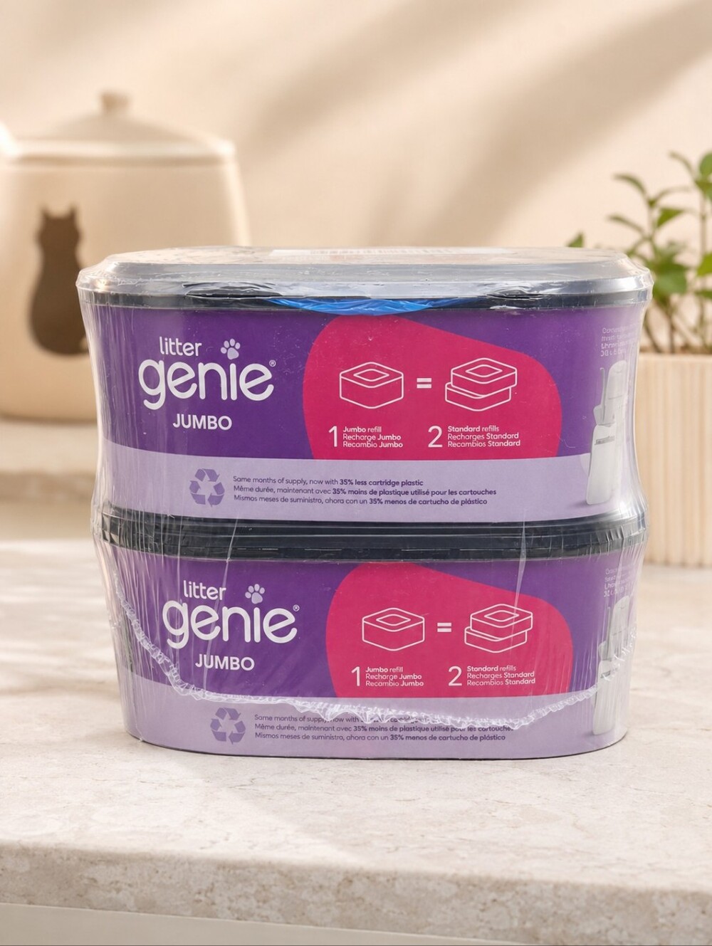 Litter Genie Jumbo Refill 2-Pack Cat Litter Disposal System New Sealed